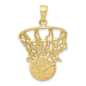 10K Swoosh Basketball and Net Pendant