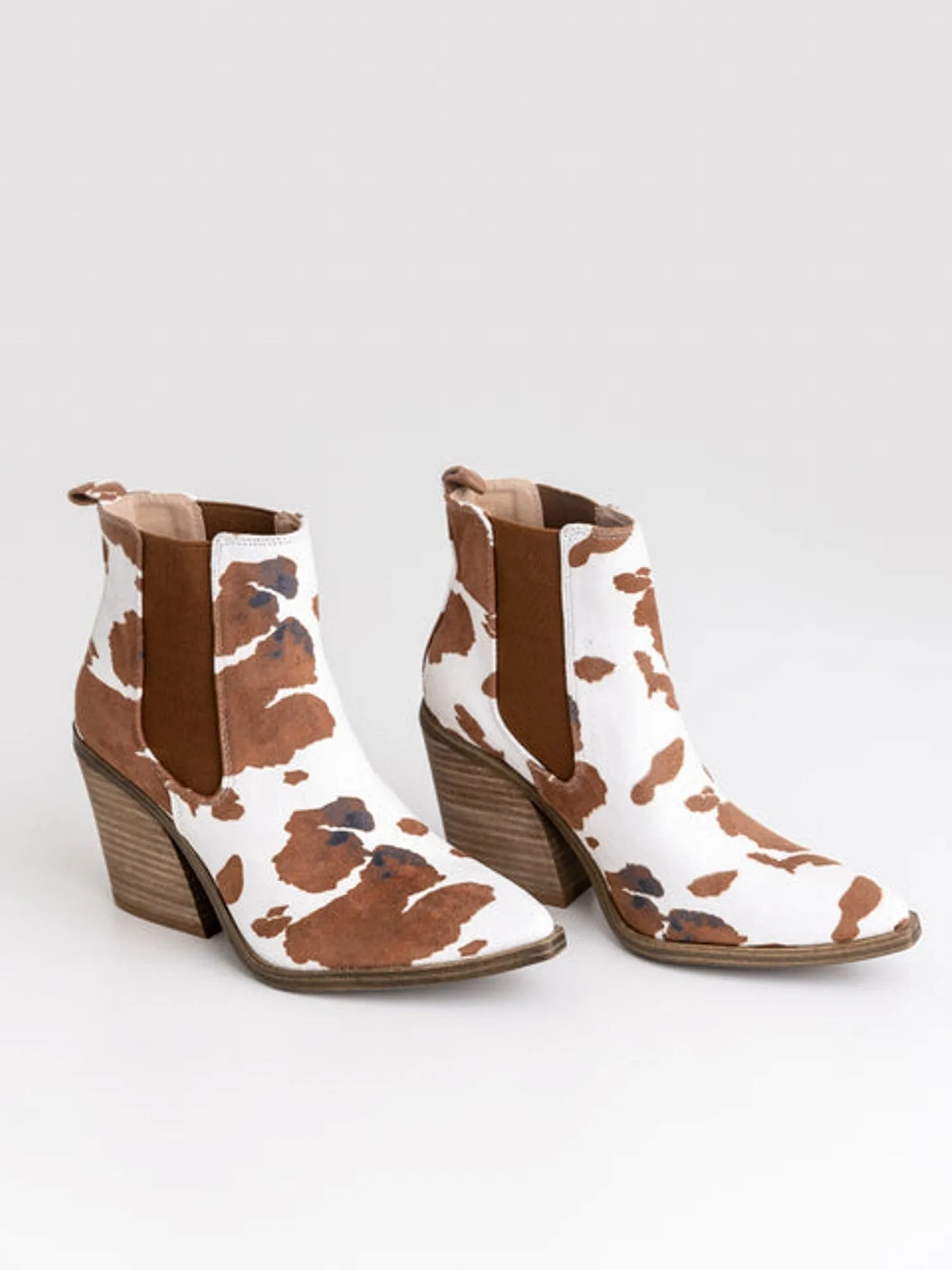 27 Tess Cow Print Bootie