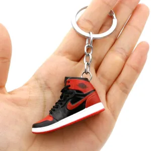 3D Air Jordan 1 MID 'BANNED' Keychain