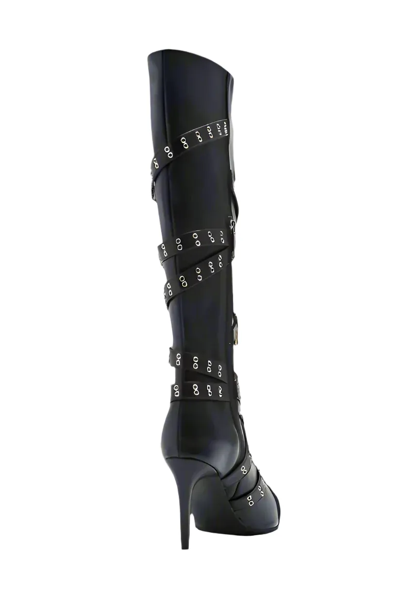 A Senorita's Cross Buckle Stiletto Boot