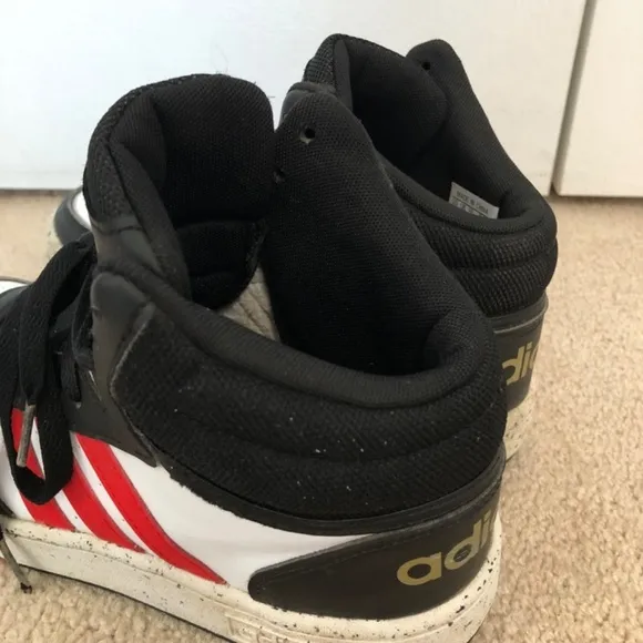 Adidas Hoops 3.0 Mid Sneaker Black White Red Gold Size 6 Mens Big Kids HR0227