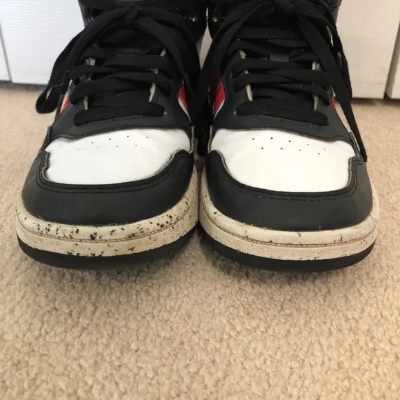 Adidas Hoops 3.0 Mid Sneaker Black White Red Gold Size 6 Mens Big Kids HR0227