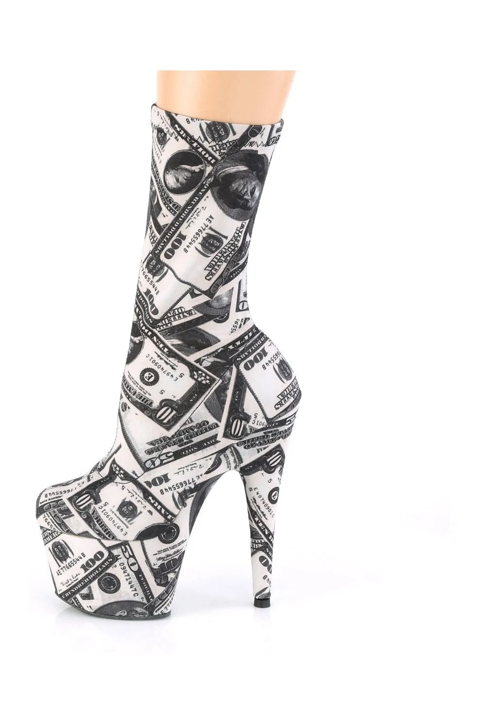 ADORE-1002DP Exotic Boot | White Fabric