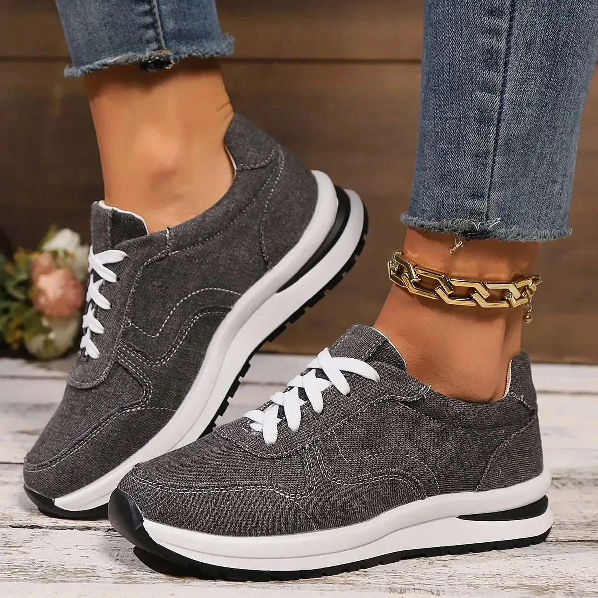 Ashley - Denim Sneakers