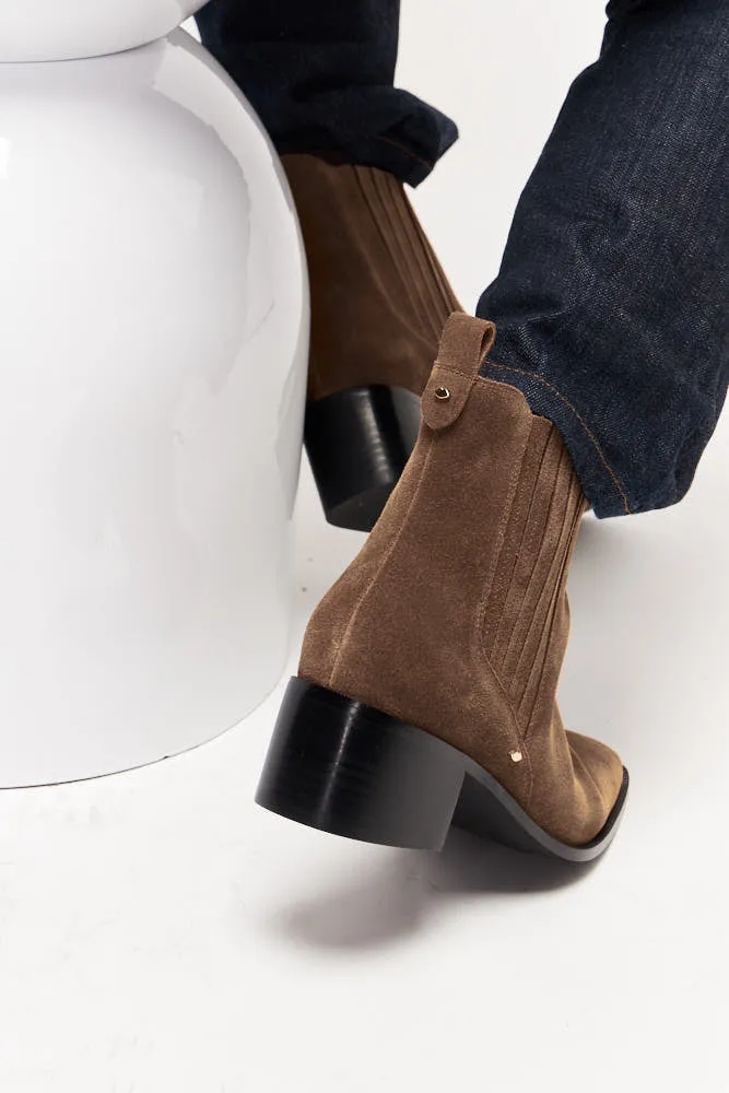 Ava-Cuir Suede Camel