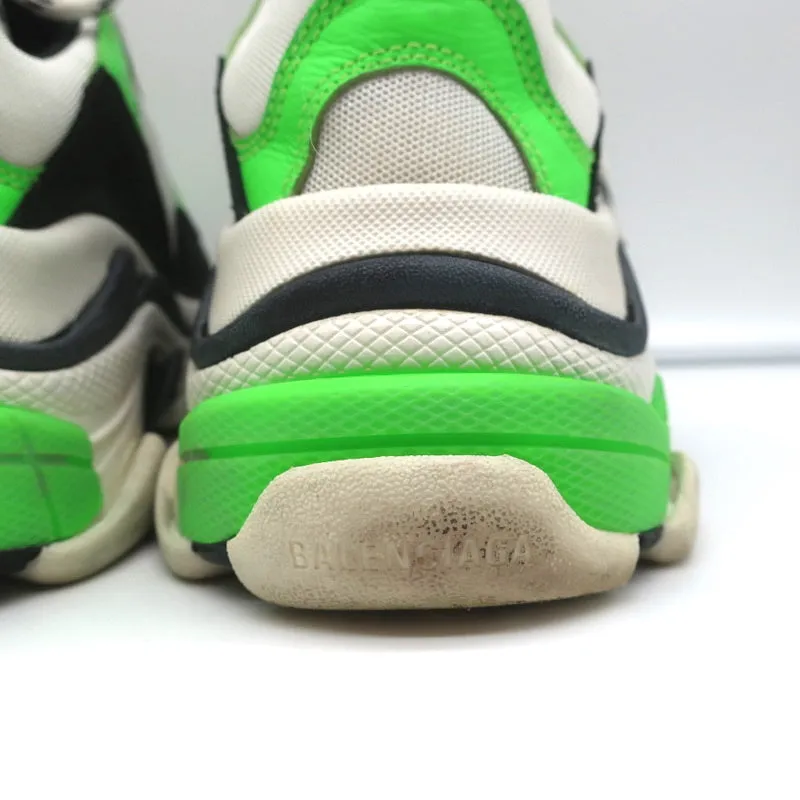 Balenciaga Triple S Sneakers White/Black/Neon Green Size 37