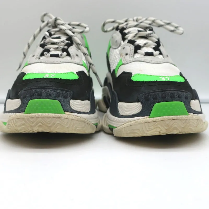 Balenciaga Triple S Sneakers White/Black/Neon Green Size 37
