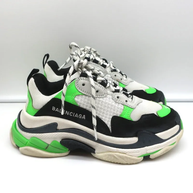 Balenciaga Triple S Sneakers White/Black/Neon Green Size 37