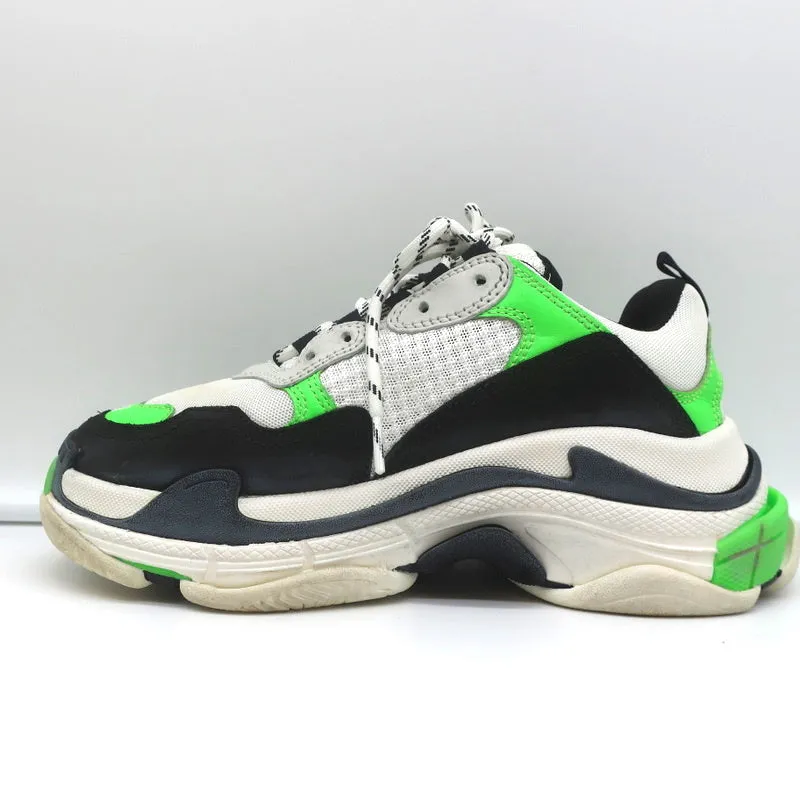 Balenciaga Triple S Sneakers White/Black/Neon Green Size 37