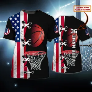 Basketball H - Personalized Name 3D Tshirt - TD96