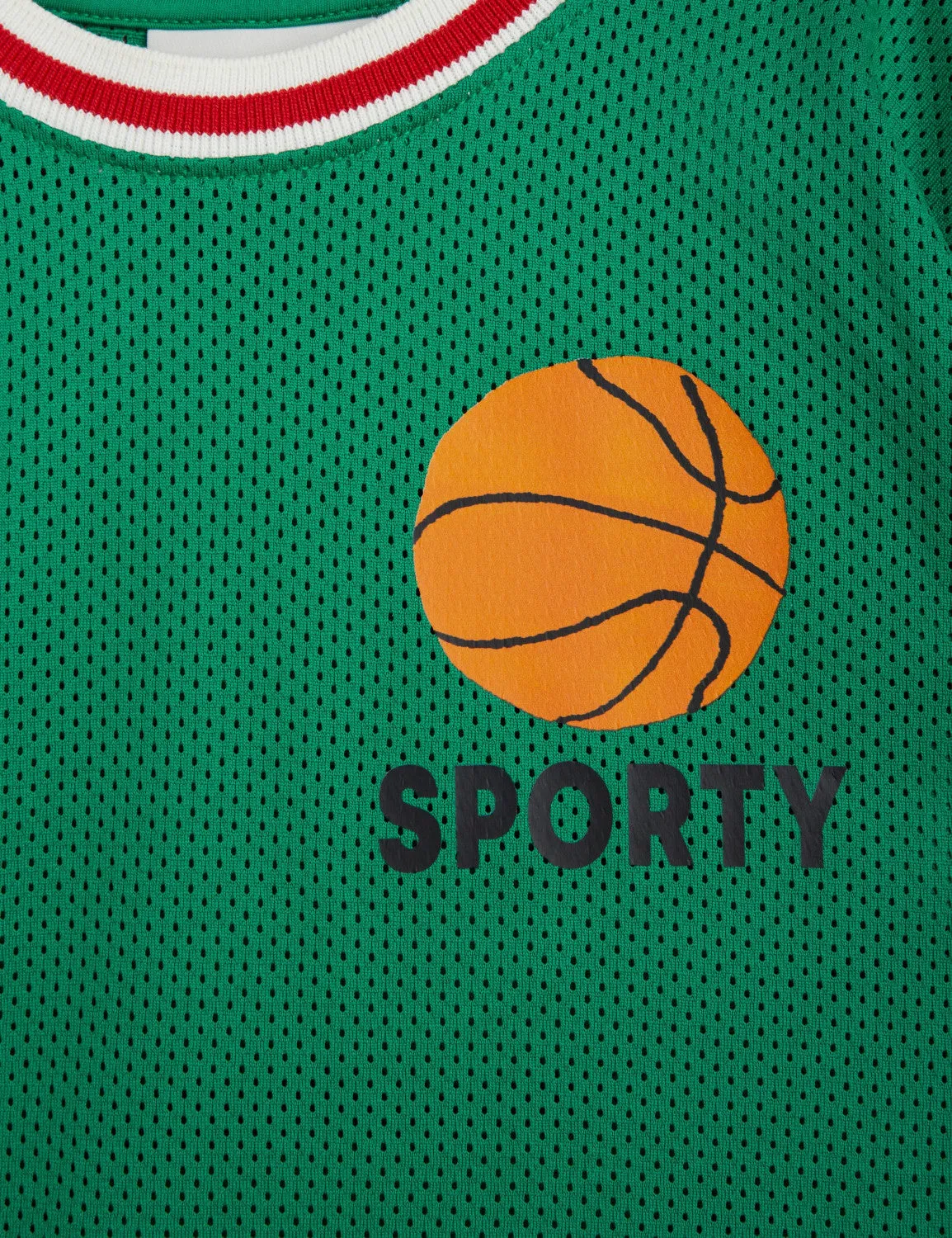 Basketball Mesh T-Shirt in Green by Mini Rodini *LAST PIECE 104/110*