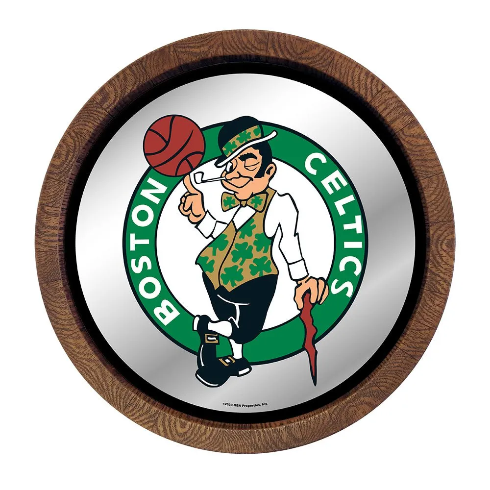Boston Celtics: "Faux" Barrel Top Mirrored Wall Sign