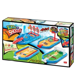 Brand new in box! Ball shoot 4 games in 1! Football, Basket ball, Ball shooting, Bowling All in 1 Game! Age 5 