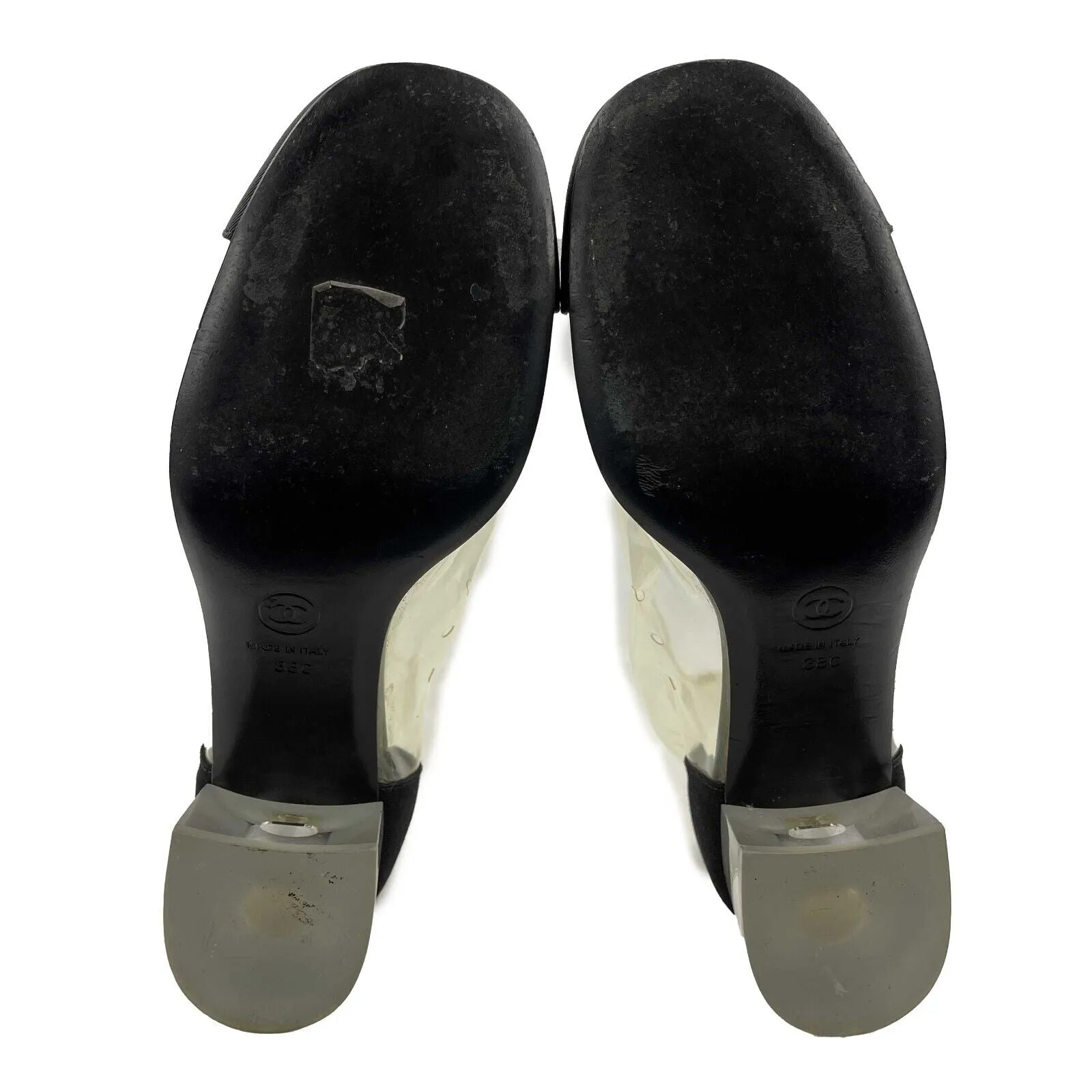 CHANEL - 18S Capped Toe CC PVC Mid-Calf Boots - 38 US 8