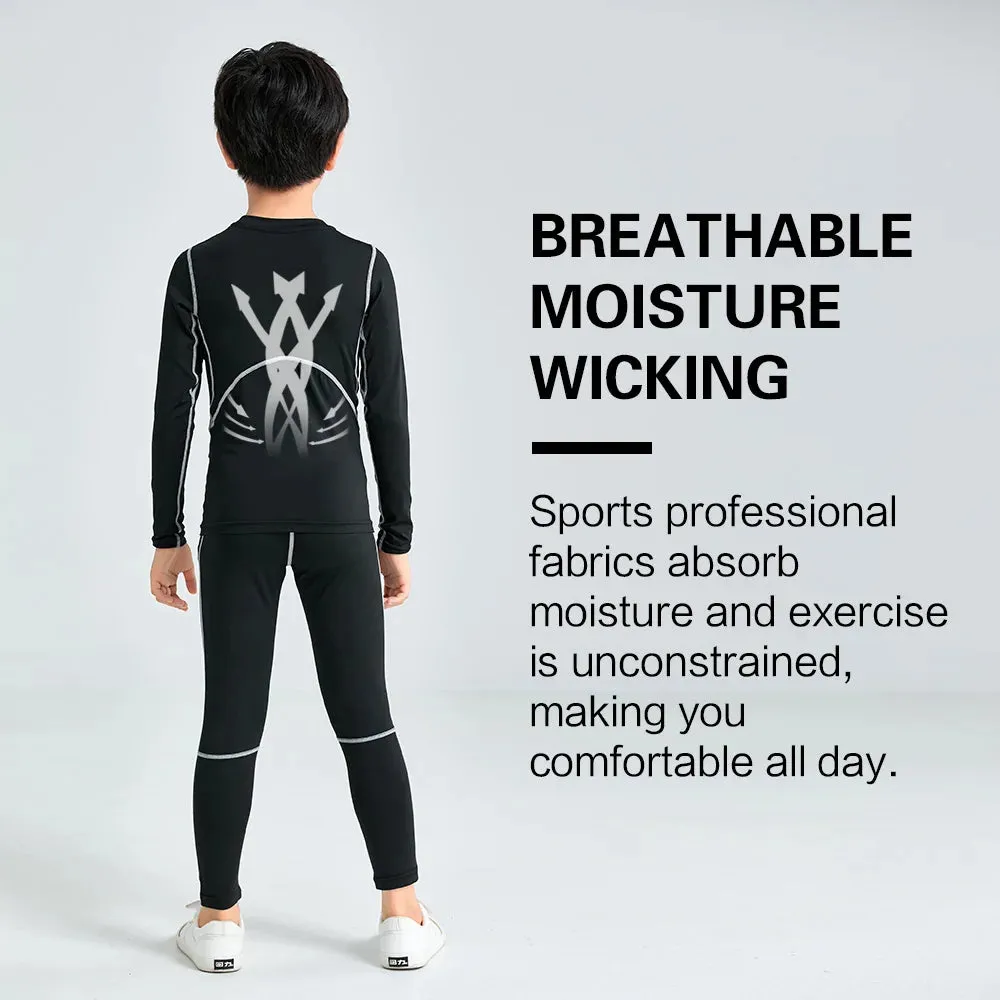 Children's Compression Wear, Suit for Boy Running, Basketball, Football, Tracksuit for Children Quick-Drying Top   Leggings