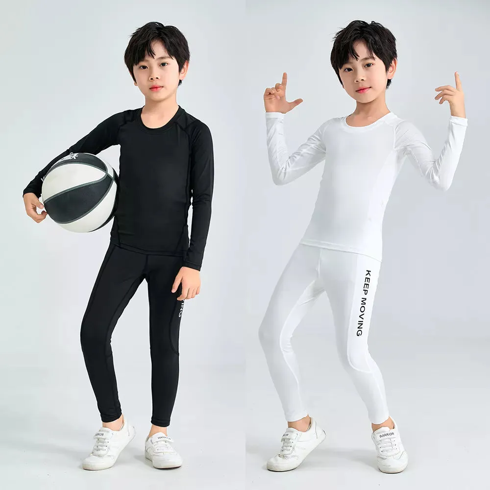 Children's Compression Wear, Suit for Boy Running, Basketball, Football, Tracksuit for Children Quick-Drying Top   Leggings