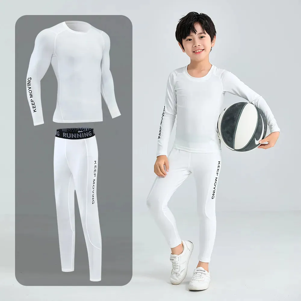 Children's Compression Wear, Suit for Boy Running, Basketball, Football, Tracksuit for Children Quick-Drying Top   Leggings