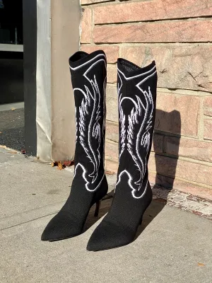 Christian Dior Spirit Low Black and White Knit Boots