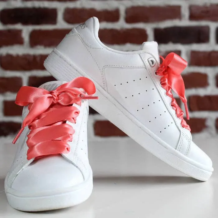 Coral satin laces
