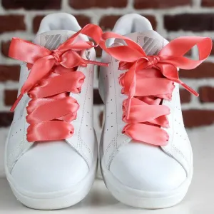 Coral satin laces