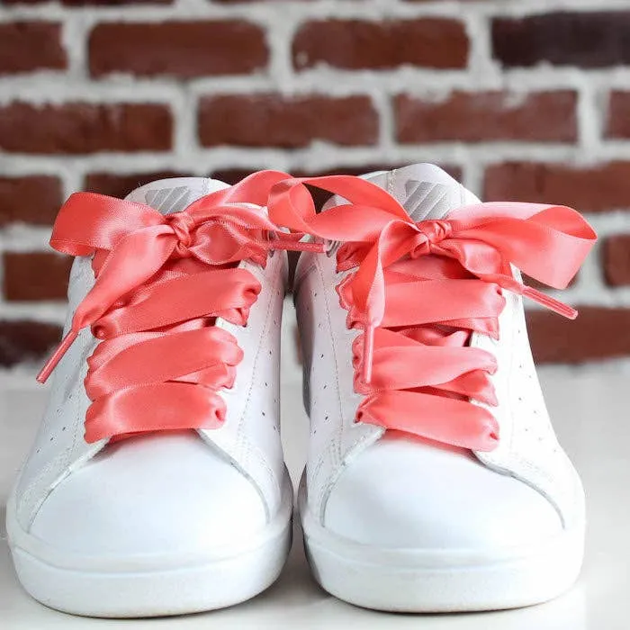 Coral satin laces