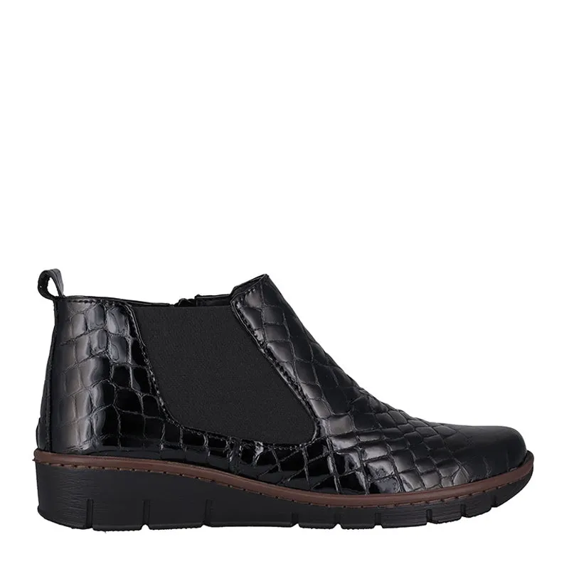 CP452 - BLACK CROCO PATENT LEATHER