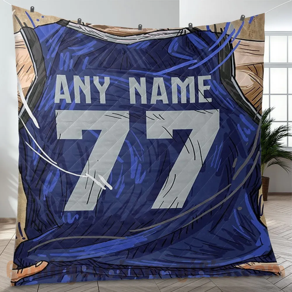 Custom Premium Quilt Blanket Dallas Jersey Basketball Personalized Quilt Gifts for Her & Him
