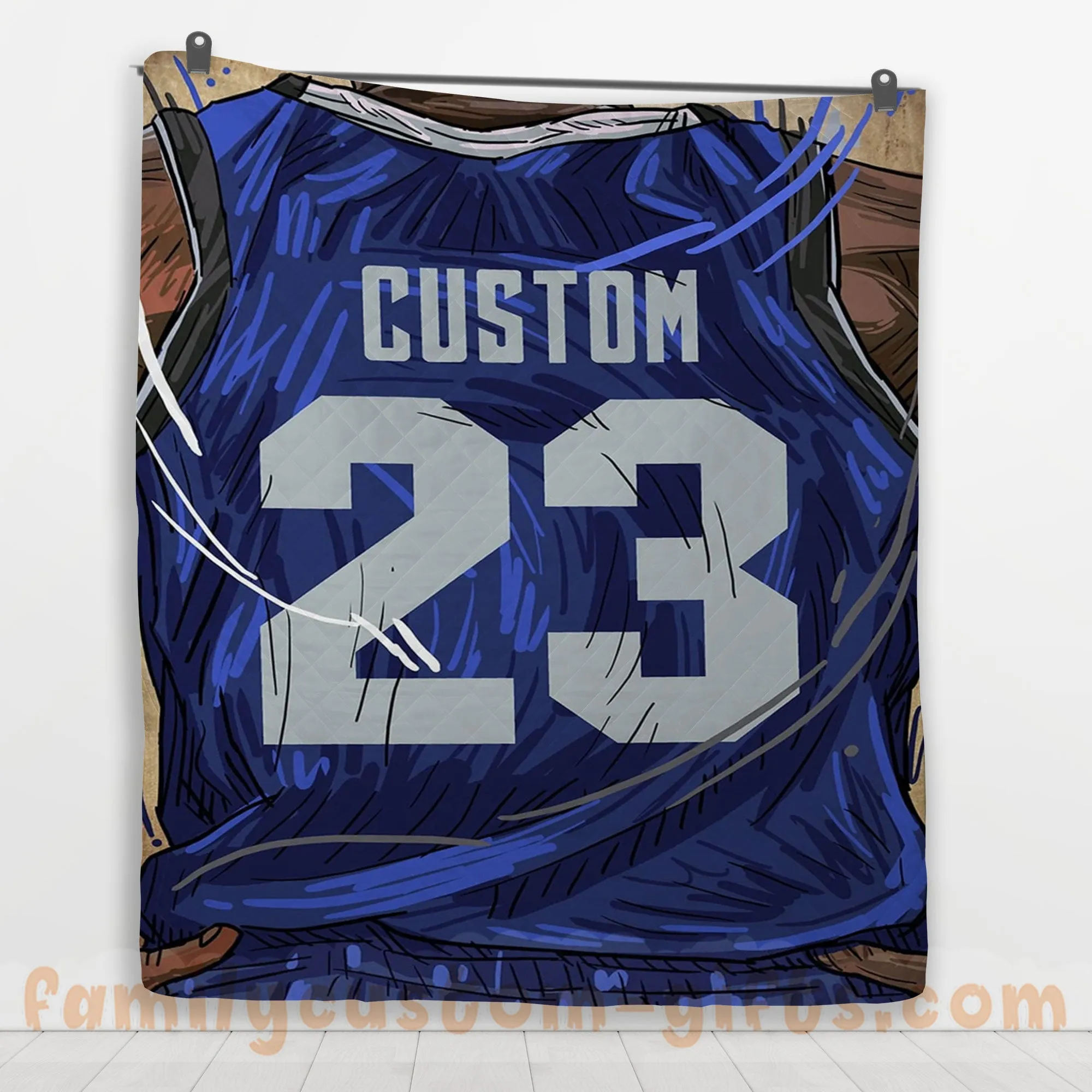 Custom Premium Quilt Blanket Dallas Jersey Basketball Personalized Quilt Gifts for Her & Him