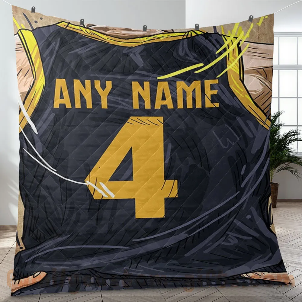 Custom Premium Quilt Blanket Indiana Jersey Basketball Personalized Quilt Gifts for Her & Him