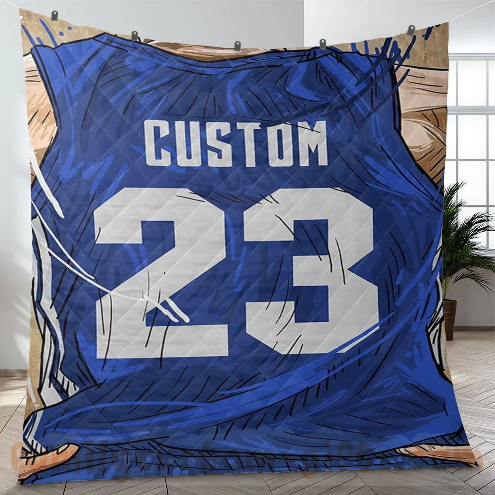 Custom Premium Quilt Blanket North Carolina Jersey Basketball Personalized Quilt Gifts for Her & Him
