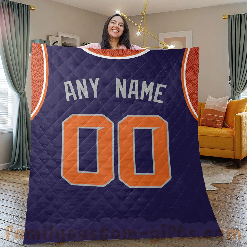 Custom Premium Quilt Blanket Phoenix Jersey Basketball Personalized Quilt Gifts for Her & Him