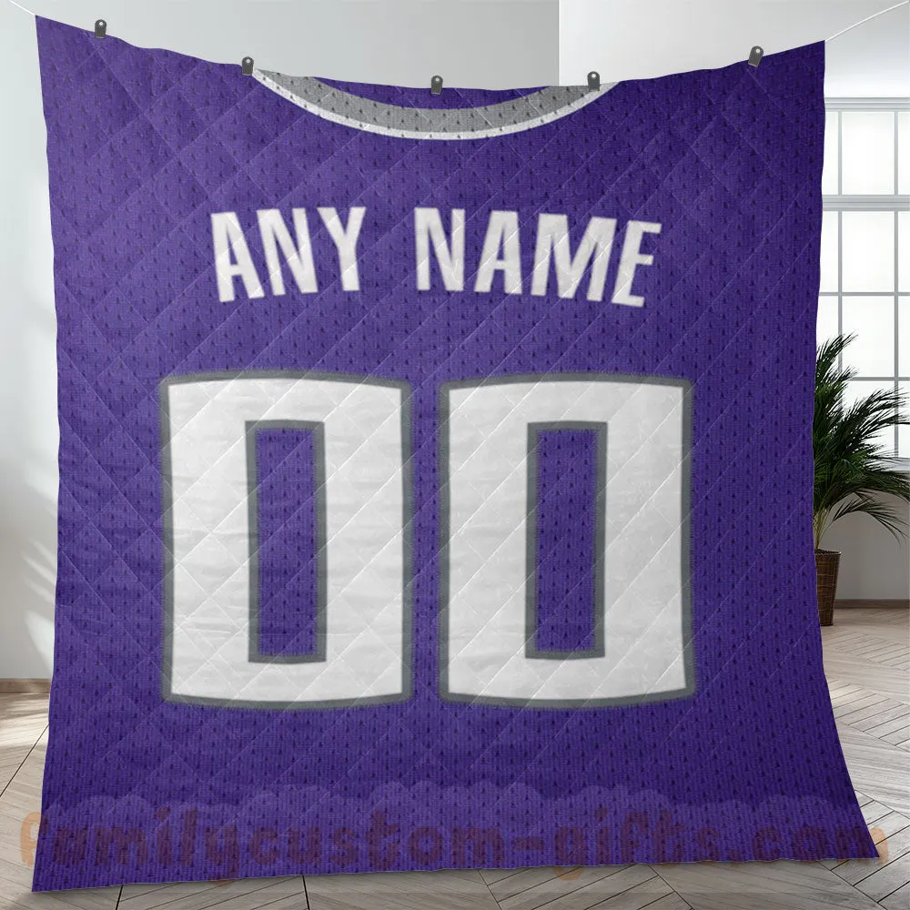 Custom Premium Quilt Blanket Sacramento Jersey Basketball Personalized Quilt Gifts for Her & Him