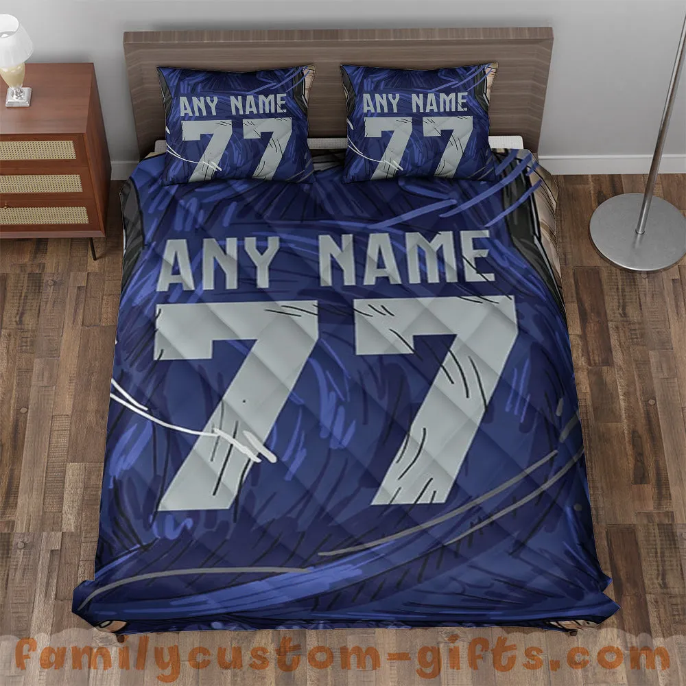 Custom Quilt Sets Dallas Jersey Personalized Basketball Premium Quilt Bedding for Men Women