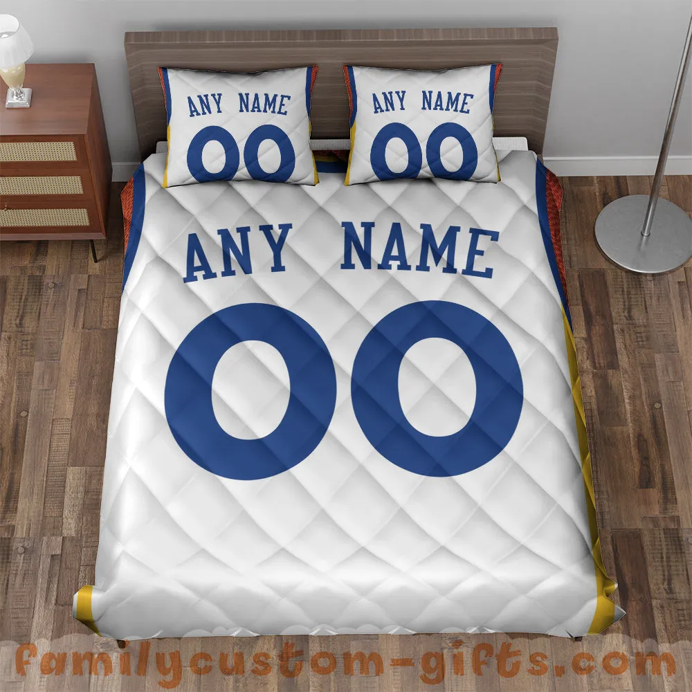 Custom Quilt Sets Golden State Jersey Personalized Basketball Premium Quilt Bedding for Men Women