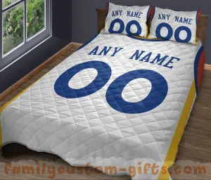Custom Quilt Sets Golden State Jersey Personalized Basketball Premium Quilt Bedding for Men Women