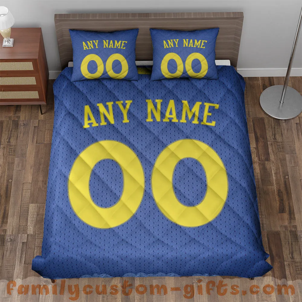Custom Quilt Sets Golden Warriors Jersey Personalized Basketball Premium Quilt Bedding for Men Women