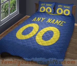 Custom Quilt Sets Golden Warriors Jersey Personalized Basketball Premium Quilt Bedding for Men Women