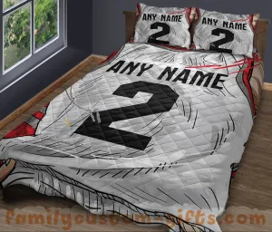Custom Quilt Sets Toronto Jersey Personalized Basketball Premium Quilt Bedding for Men Women