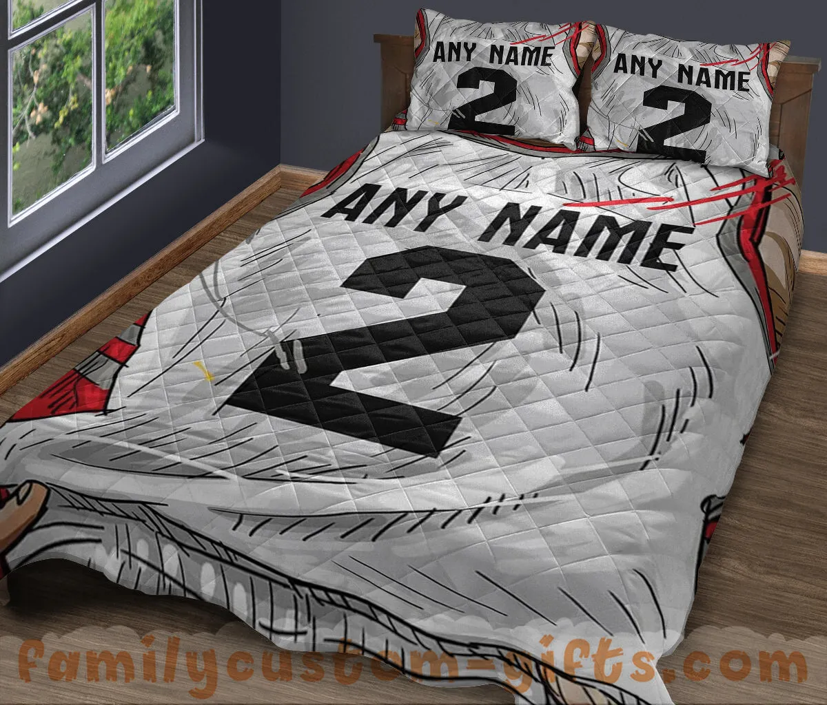 Custom Quilt Sets Toronto Jersey Personalized Basketball Premium Quilt Bedding for Men Women