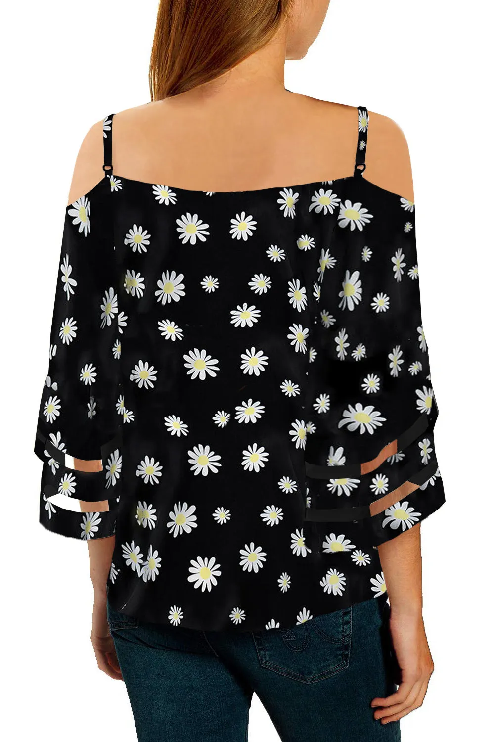 Daisy Floral Cold Shoulder Blouse