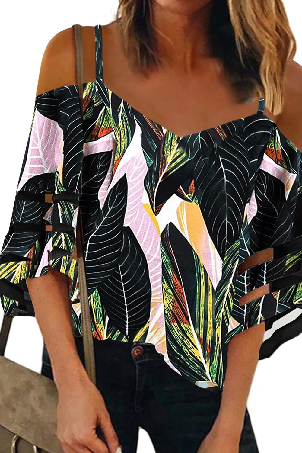 Daisy Floral Cold Shoulder Blouse