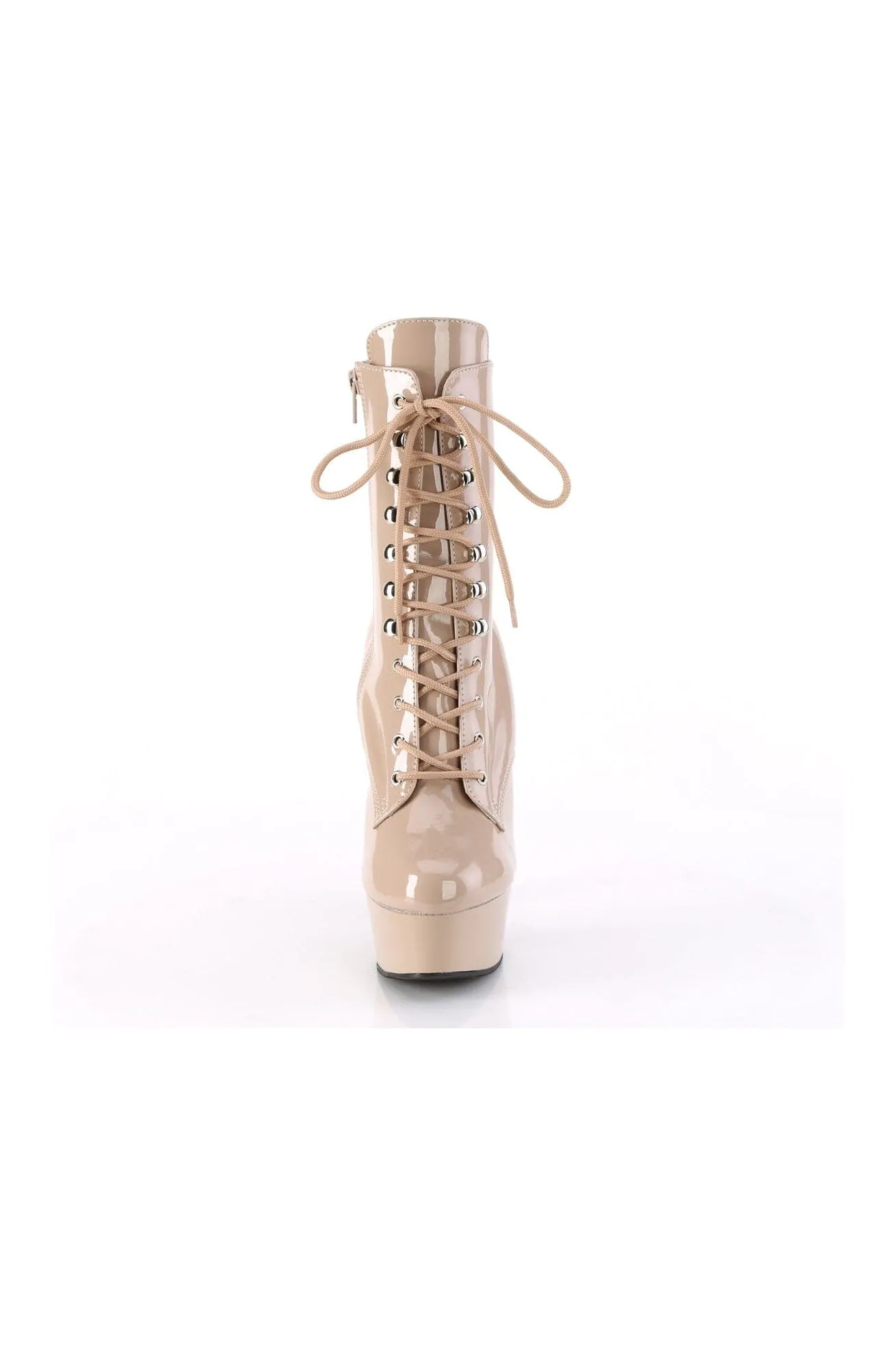 DELIGHT-1020 Nude Patent Ankle Boot