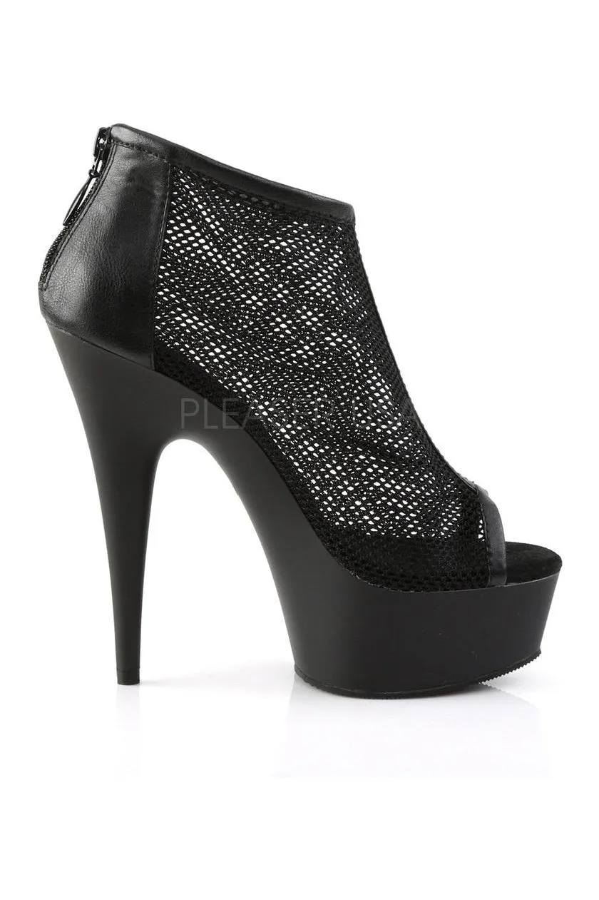 DELIGHT-600-12 Ankle Boot | Black Faux Leather