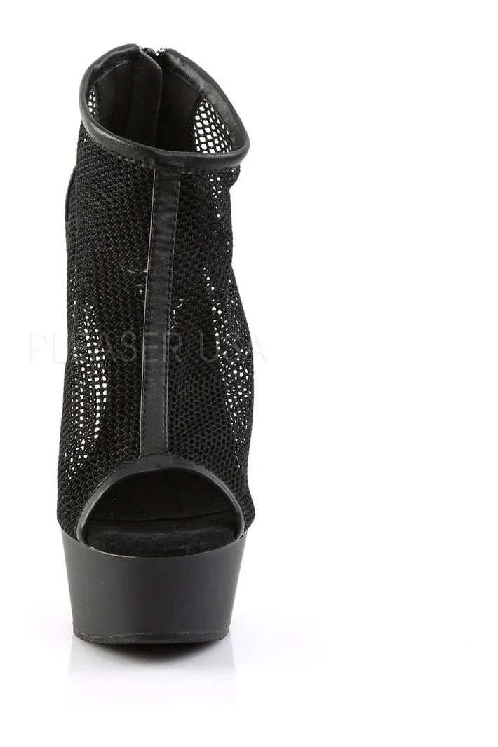DELIGHT-600-12 Ankle Boot | Black Faux Leather