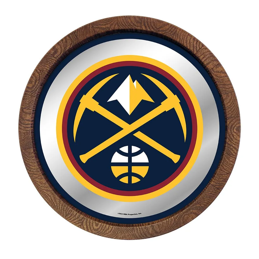 Denver Nuggets: "Faux" Barrel Top Mirrored Wall Sign