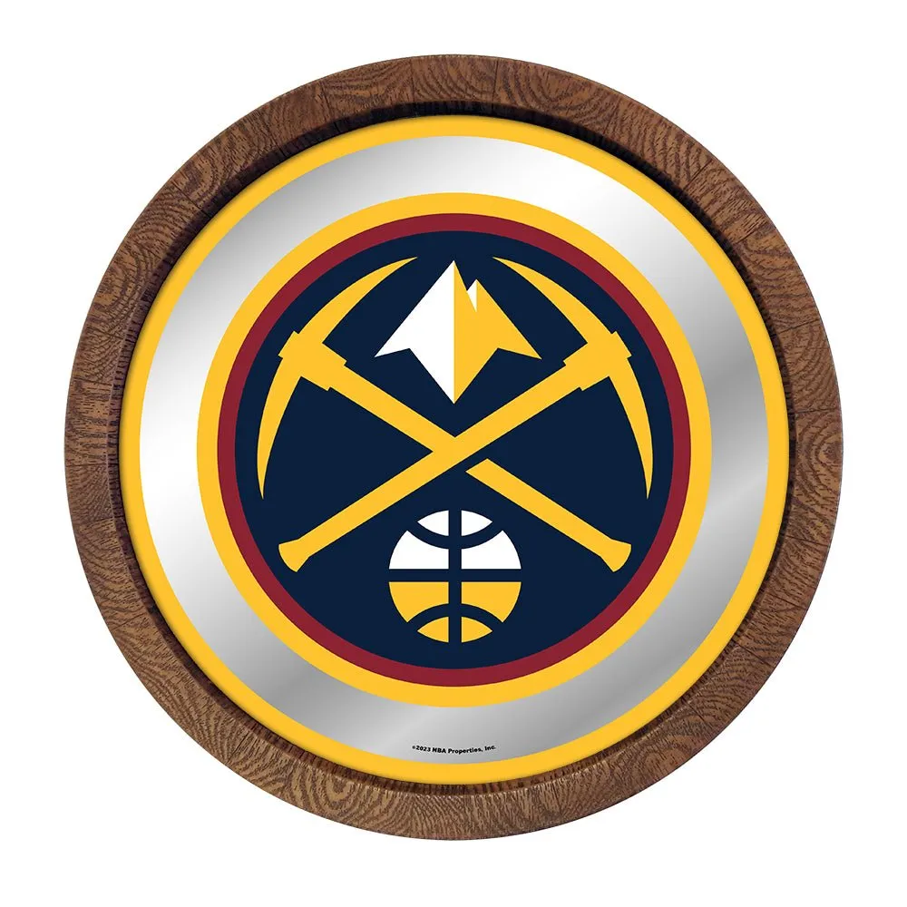 Denver Nuggets: "Faux" Barrel Top Mirrored Wall Sign