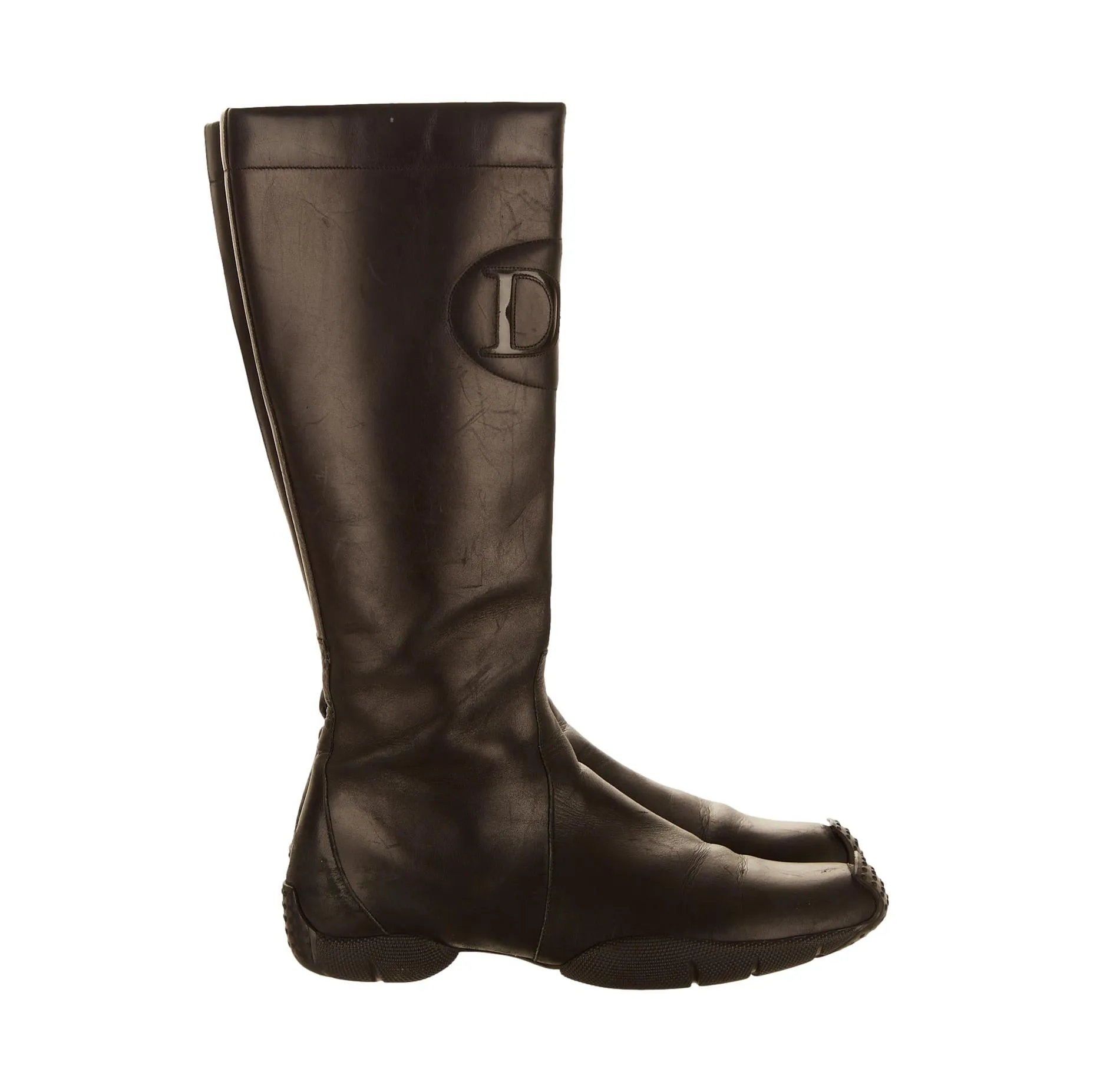 Dior Black Logo Moto Boots