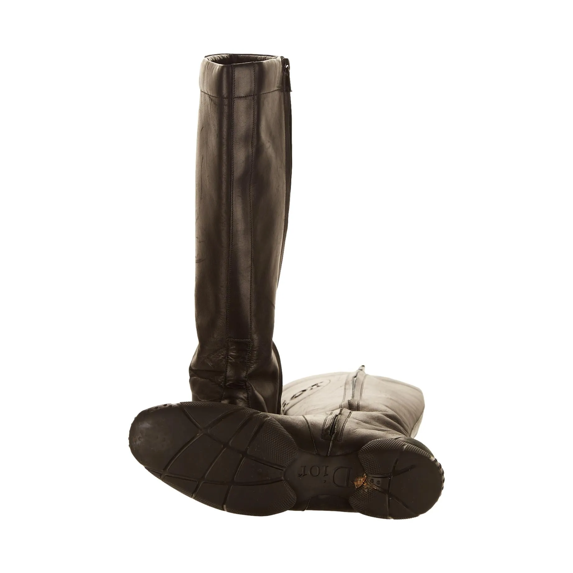 Dior Black Logo Moto Boots