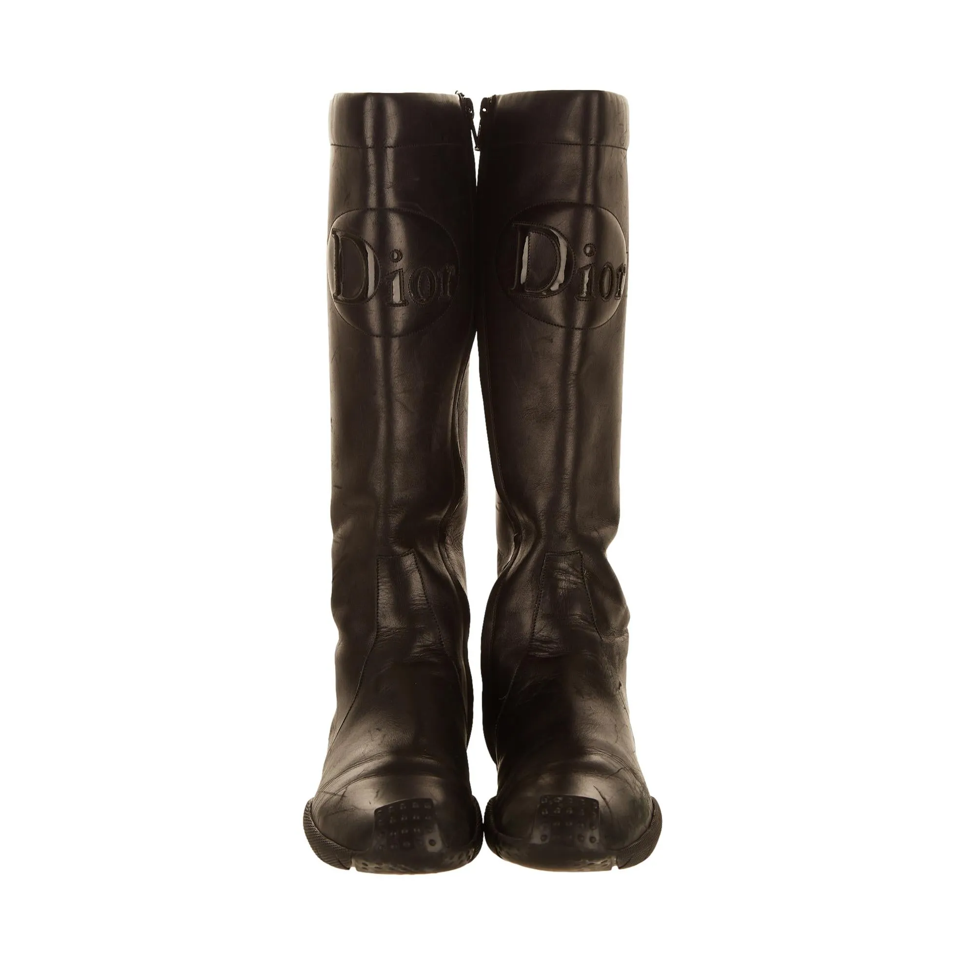 Dior Black Logo Moto Boots