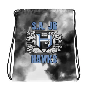 Drawstring Bag ~ Jr Hawks Brick Wall Tie-Dye